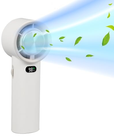KMDZDZGS High speed cooling hand fan, USB Rechargeable mini fan with LED Display, Stepless wind adjustment and Cold compress function, Portable mini fan for Office Bedroom Home Outdoor Travel