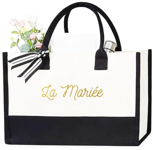 JPHCHSC Sac Cabas Harajuku pour Femme, Bag pour Enterrement Sac en toile, Témoin de la Mariée Sac de Accessoire EVJF Team Mariée 019
