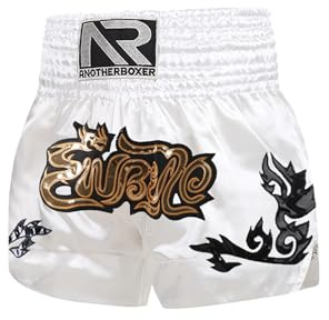 Freebily Pantalones Cortos De Muay Thai para Niños Pantalones Cortos De Boxeo Metálicos Pantalon para Kickboxing MMA Artes Marciales Un Blanco 8-12 años