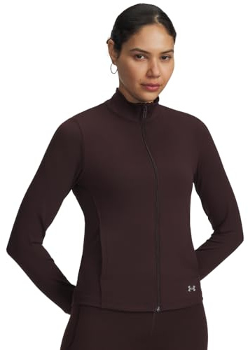 Under Armour Women's Movement Full Zip Jacket, (227) Brown Obsidian / / Metallic Silver, Medium