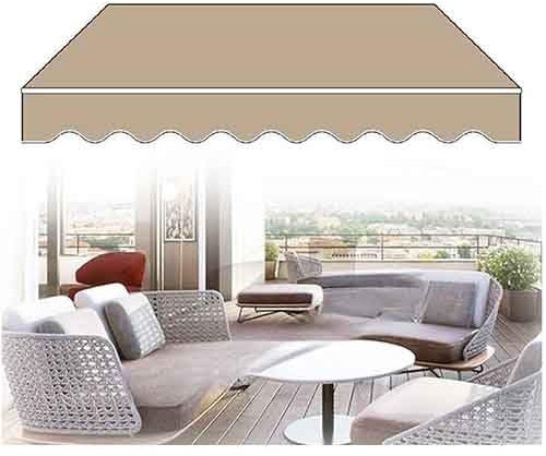 Wasserabweisende, einziehbare Markisen, Stoff, manuelle Markise mit anpassbarer Größe (2,4 x 2,1 m)