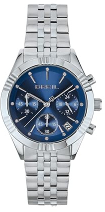 Breil, Collezione Stand Out, Cronografo Donna Resistente all'Acqua, Fondello a Vite, Cassa e Bracciale in Acciaio Lucido, Orologio Donna con Vetro Minerale, Chiusura con Pulsanti