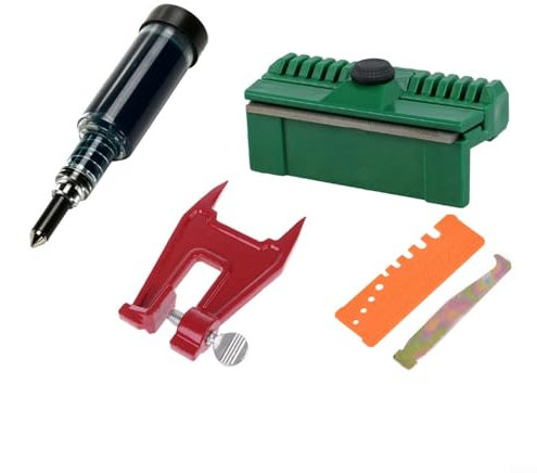 Kettensägen-Führungsschienen-Pflege-Set, 5-teilig, Rillenreiniger, Schiene, Abrichtfett, Werkzeug-Set für Sägeketten-Wartung