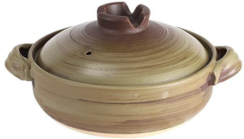 Pentola in terracotta antiaderente, pentola calda in ceramica, casseruola con coperchio, adatta al forno, per cucinare, design in pietra, ideale per pasti in famiglia e riunioni