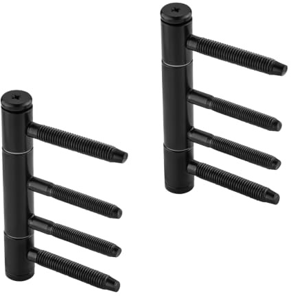 SOTECH 1 Paar 2 Stück Türbänder 3-teilig mit 4 Gewindebolzen Ø 15 mm Stahl | Stift Schraubbolzen für Holzzargen schwarz pulverbeschichtet Zargenband zum Einbohren
