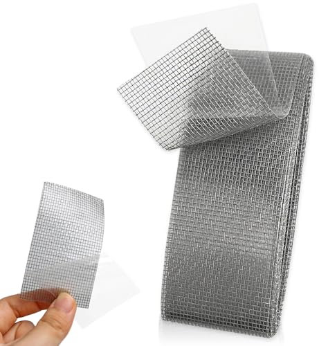 47mm x 2m nastro riparazione zanzariere,Grigio Nastro Adesivo di Riparazione per Zanzariere, Nastro Autoadesivo Per Zanzariera,Per scotch zanzariera rotta,Finestre,Non blocca la luce