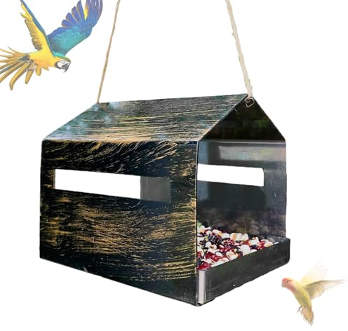 Alimentador para pájaros silvestres - Distribuidor de alimentos al aire libre para pájaros | Decoraciones de jardín colgantes para balcón, terraza, parque, estanque y árboles – Camping, patio y
