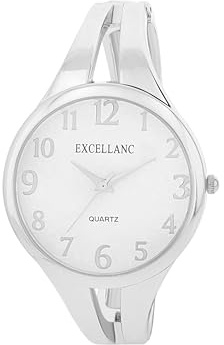 Excellanc Armbanduhr Damen Analog Braun Großes Ziffernblatt | Damenarmbanduhr arabische Ziffern mit Zugarmband | Damenuhr analog günstig für Senioren – klassisch & bequem