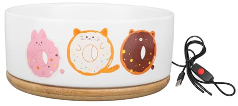 Ciotola riscaldata, ciotole per alimenti per acqua, riscaldamento automatico in ceramica USB Prevenire l'alimentatore termico intelligente a combustione a secco per gatto per cani