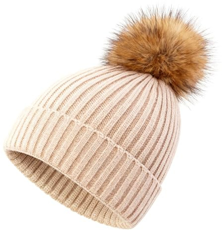 Yemlarey Kinder Wintermütze Baby Strickmütze Mädchen Jungen Beanie Herbst Kindermütze mit Bommel