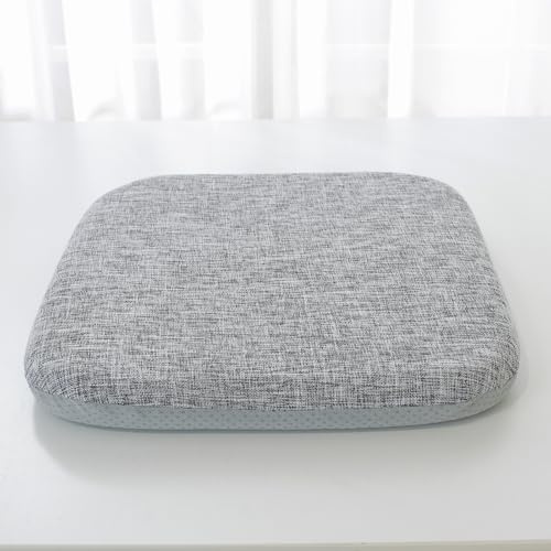 Huierxun High Resilience Memory Foam Chair Cushion 13x13x2 Set of 2 Square Chair Pads and Washable Cover Non Slip Seat Cushions for Indoor Dining Room Kitchen and Office Chairs (Grey,13x13)