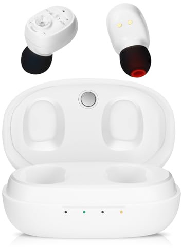 Hearing Amplifier for Seniors, Rechargeable Sound Amplifier with Noise Cancelling, Portable Charging Case, Adjustable Volumes, All-Day Comfort, Voice Enhancer Devices for Elderly to Clear Sound