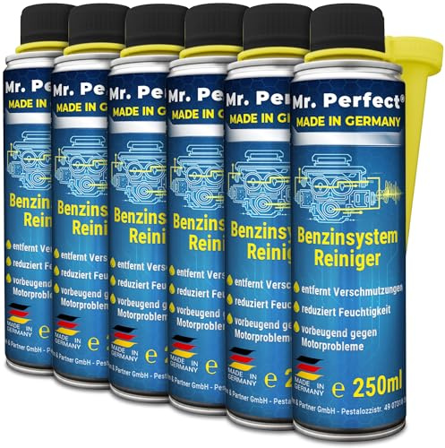 Mr. Perfect Effektiver Benzinsystemeiniger [6x250ml] | Motorreiniger Benzin entfernt zuverlässig Ablagerungen | Einspritzdüsen Reiniger & Injektor Reiniger | Made in Germany