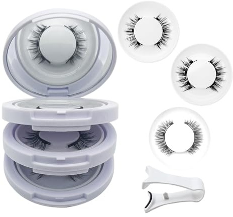 Magnetic Eyelashes, Magnetic Eyelashes with Applicator Natural Look,Reusable Magnet Lashes No Glue or Liner Needed for Women Daily Use(Natural+Simple+Fuller)