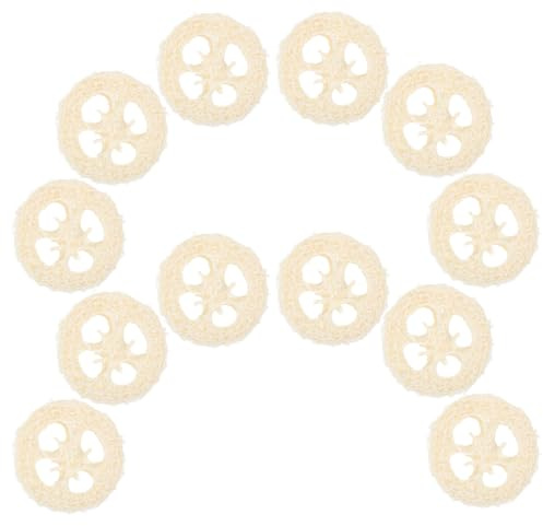 CLISPEED Lot de 20 Jouets à Mâcher pour Hamster en Luffa Naturel, Tranche de Loofah Couleur Bois, Fournitures pour Petits Animaux, Favorise la Santé Dentaire et L’activité des Rongeurs