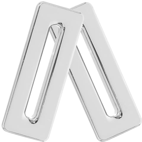 Generico Anello di Troppo Pieno per Lavello Bagno e Cucina, Inserto Piccolo in Metallo Argentato, 2 Pezzi, Copertura Antitrabocco per Lavabo Rettangolare Facile Installazione