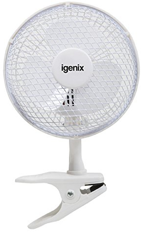 Igenix DF0006 Clip on Desk Fan, 6 Inch, 2 Speed, Quiet Operation, Ideal for Home and Office Use, Portable Clip Fan, White (Pack of 2)