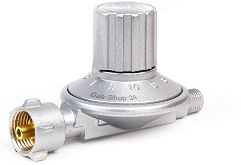 2 STÜCK Gas-Regler/Druckminderer 50-200 mbar (stufenlos regelbar) - (für geeignete Gasgeräte/Gaskocher, Gasherd, Hockerkocher, Campingkocher, Heizung, Heizofen, Kocher, Outdoorkocher)