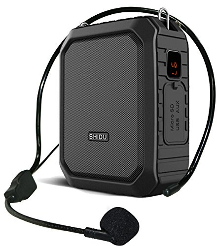 Amplificador de voz Bluetooth 5.0 Auriculares con micrófono con cable, altavoz amplificador de voz portátil impermeable de 18 W Multifuncional amplificador voz para profesores Aula exterior/Interior
