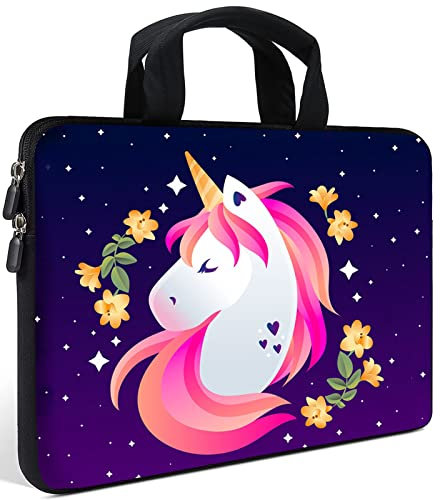 AMARY Chromebook Case 11.6 12 inch Laptop Handle Bag Neoprene Notebook Carrying Pouch Ultrabook Case Tablet Cover Fit Apple MacBook Air HP DELL Lenovo Asus Samsung (Unicorn)