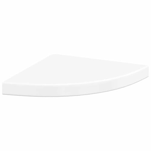 vidaXL Eckregal Schweberegal Wandregal Bücherregal CD DVD Regal Wandboard Hängeregal Wand Dekoregal Freischwebend Hochglanz-Weiß 35x35x3,8cm MDF