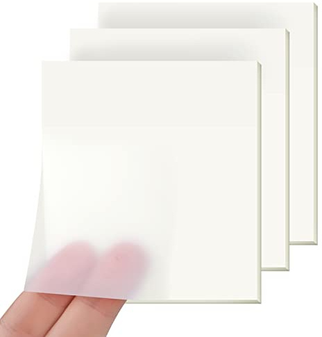 Sticky Notes,150 Blätter Transparente Haftnotizen,Durchsichtige Klebezettel | Wasserfest Clear Sticky Notes, Back to School Supplies, Wiederbeschreibbar Notizzettel für Schulsachen, Schule, Büro, Hause
