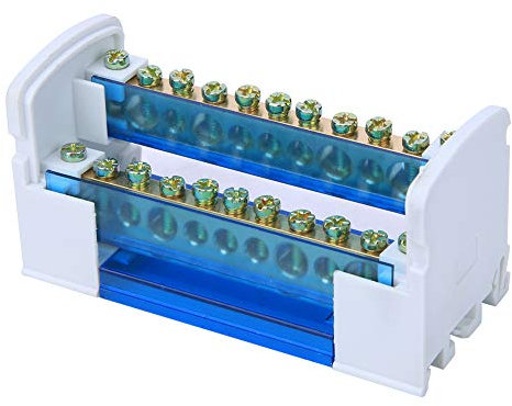 Morsettiera Distribuzione, Morsettiera Din,Scatola di distribuzione terminale, scatola di giunzione con morsettiera per installazione su guida DIN conduttiva in ottone Corpo piccolo