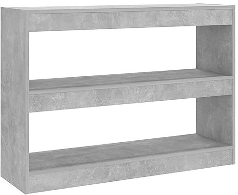 vidaXL Bücherregal Raumteiler Standregal Aktenregal Wandregal Regal Raumtrenner Aufbewahrung Büroregal Dekoregal Betongrau 100x30x72cm