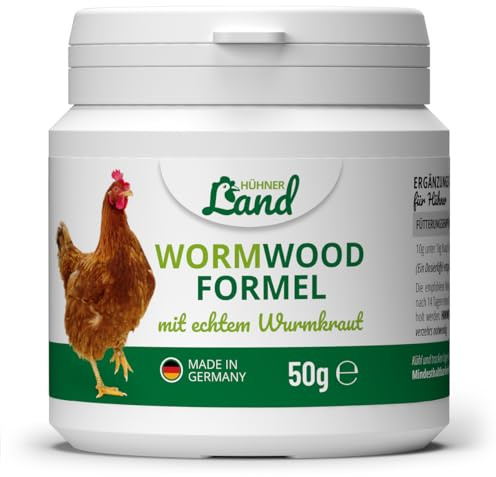 HÜHNER Land Wormwood Formula 50 g polvere – per polli e pollame, con vertigini (Artemisia assenzio) in formula vegetale basata sulla ricetta, adatta per polli