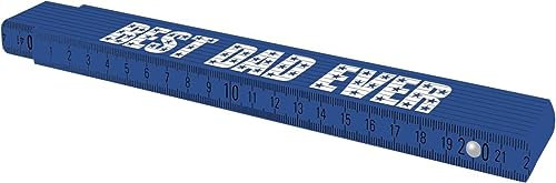 TOX Mètre pliant 2m en bleu - Mètre pliant avec impression Best Dad Ever - Mètre pliant en bois de hêtre avec fonction de mesure d'angle et chiffres décimaux colorés - 09969004/T - 1 pièce