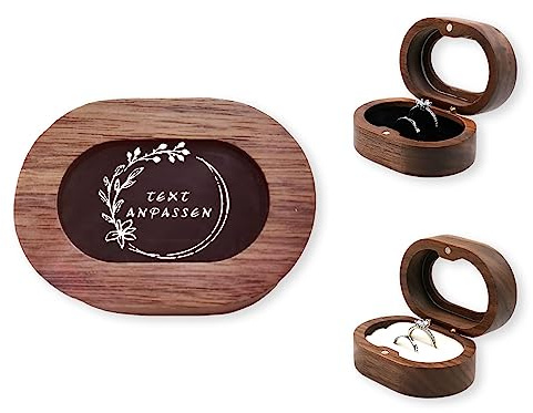 LAIFU Personalisiert Ringkissen Hochzeit Holz mit Namen & Datum Personalisiert für Eheringe mit Gravur