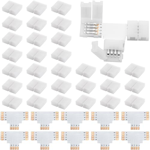 LED Strip Verbinder, Verlängerung, Eckverbinder, LED Streifen Befestigungsclips, Für 10mm 4 Polig RGB 5050