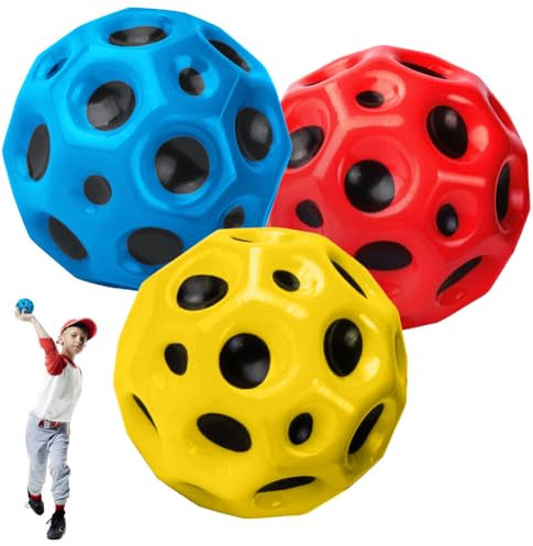 OSDUE 3PCS Jumping Ball, Space Ball Super High Bouncing Bounciest Lightweight Foam Balls Hohe Springender Gummiball Sprünge Gummiball Space Balls EIN Knallendes Geräusch Machen für Party Gift