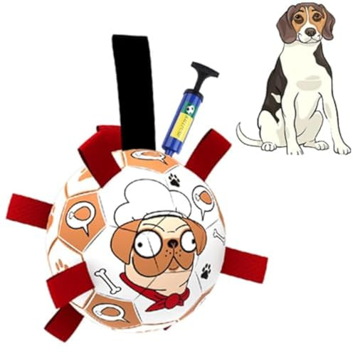 CHUKCHI Pelota de Fútbol para Perros, Juguete Interactivo y de Agua para Tirar, Regalo de Cumpleaños para Cachorros, Pelota Duradera