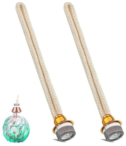 WFPPSK 2 Stoppino Lampada Catalitica, Stoppino per Lampada ad Olio Sostituzione di Fragranza 18mm Sicuro Durevole Profumato per Aromaterapia Diffusore Catalitico Bruciatore (Oro)