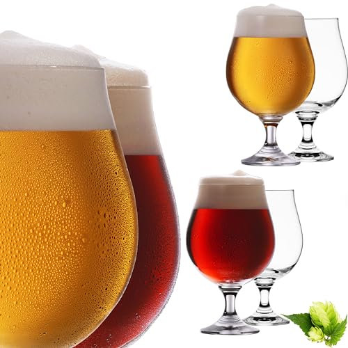 Imperial Copas de cerveza de 500 ml (máx. 650 ml) Juego de 6 vasos de cerveza de cristal Crystalline de 0,5 l, aptos para lavavajillas