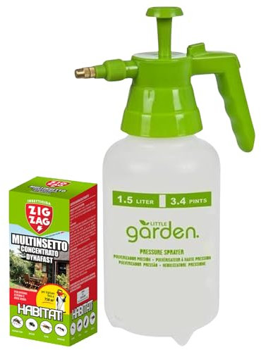 SET INSETTICIDA: Insetticida Linea HABITAT, Multinsetto Concentrato Dynafast. Per Interni, Esterni e Aree Verdi. Per Trattare Fino a 750mq 250ml + Nebulizzatore a Pressione 1,5L
