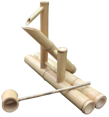 JTWWDM Kit Fontana in bambù, Fontana in Legno con Pompa A Dondolo, Fontana da Giardino Zen, Adatta per Terrazze, Lavandini E Cortili di Uffici