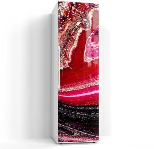 DEQORI Magnetfolie für Kühlschrank 60x200 cm | Motiv Marmor-Lavafluss | dekorative Magnetmatte Gefrierschrank Schutz | Magnet Deko-Folie selbstklebend, magnetisch & beschreibbar