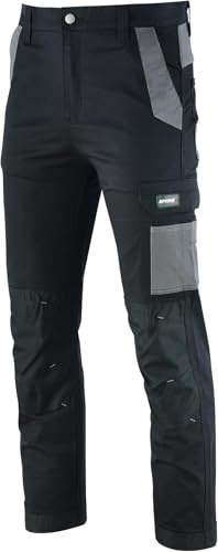 SPARK X Combat Cargo Work Trousers Men - Durable, Lightweight, Breathable & Triple Stitched - Multi Pocket, Knee Pad Workwear Safety Cargo Pants - Black/Grey