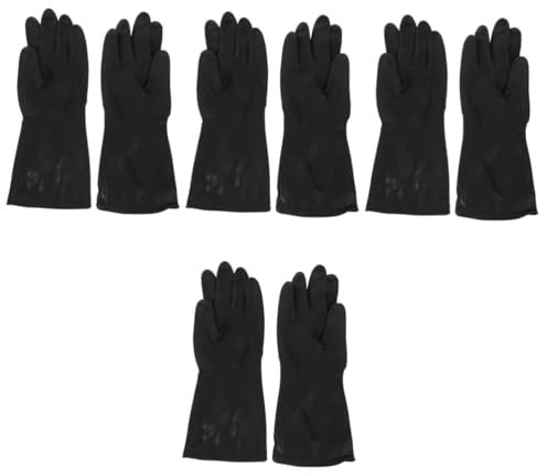 minkissy 4 Pairs Oil Stain Resistant Long Cleaning Gloves Large Size Dishwasher Gloves for Kitchen Use