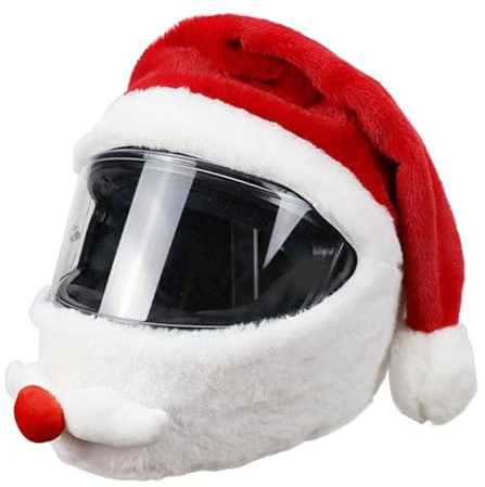 UPALDHOU Funda para Casco de Motocicleta de Papá Noel Navideño,Cubierta para Casco de Motocicleta de Navidad para Casco de Motocicleta