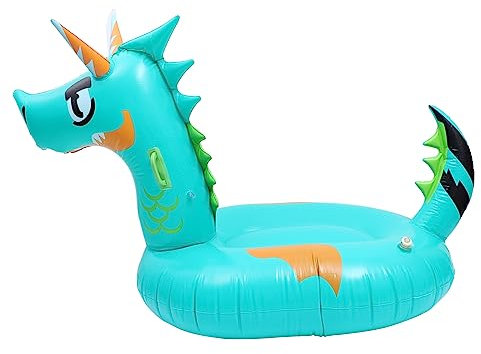 ifundom Adult Dragon Shape Floating Bed Inflatable Swimming Pool Mat Portable for Relaxing in Water