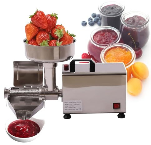 HCAUYNN Elektrisches Tomatensieb, Kommerzielle TomatenmüHle, Lebensmittelpresse Aus Edelstahl FüR Tomaten-, Erdbeer- Und BlaubeersoßE,220V