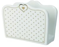 Brandani 51668 PORTATOVAGLIOLI AMORE MIO CUORI NEW BONE CHINA, 12.5x5.5x9h cm