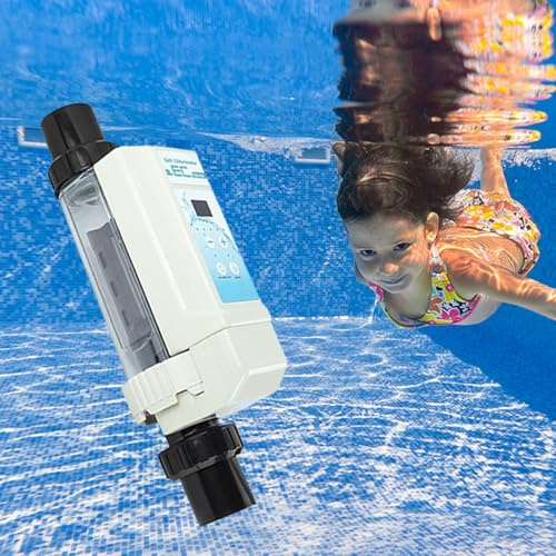 HDaspijh Générateur De Chlore Au Sel, éLectrolyse pour Piscines, éLectrolyseur Au Sel, SystèMe d'eau SaléE pour Piscines, éLectrolyseur Au Sel Autonettoyant pour Piscines,20g/HR