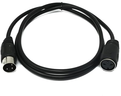 System-S Cable S-Video de 100 cm DIN de 3 pines macho a hembra en negro