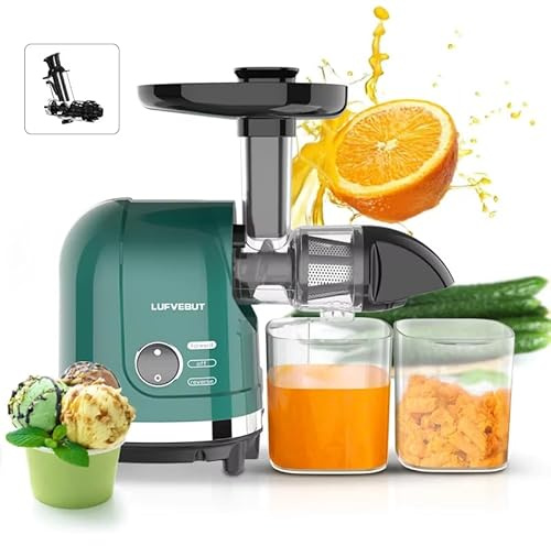 Slow Masticating Juicer with Quiet Motor & Reverse Function, Cold Press Technology for Nutrient-Rich Juice, Easy to Clean Design for Daily Use