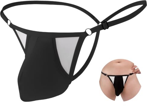 AIEOE Herren Sexy String Niedere Taille Unterhosen Pantys Verstellbar Dünn Tanga L-XL
