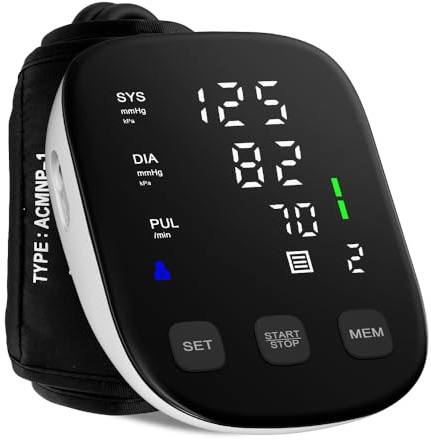 HealthTree JKS70A Blood Pressure Monitor Upper Arm for Home Use- Soft Cuff 8.7-16.5, Automatic BP Machine with Large Backlit LED Display, 2x90 Memory Accurate Heart Rate, 4 AAA Batteries Included